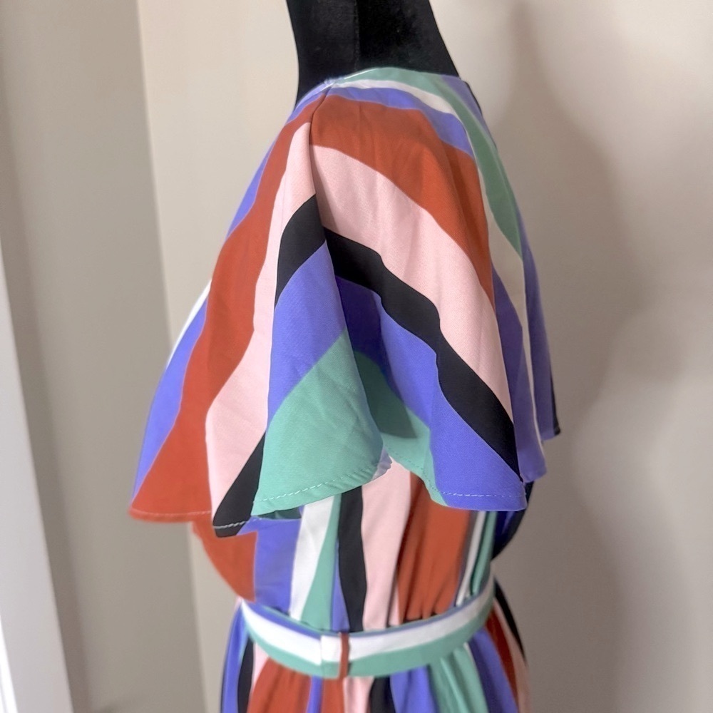 Vici striped long maxi dress size large - Picture 2 of 9